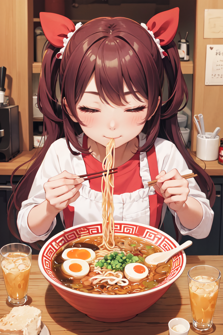 379738-3103388372-(masterpiece, best quality), 1girl, solo, cute face, kawaii, ramen, chopsticks, drinking glass, eating, heart, happy, closed eye.png